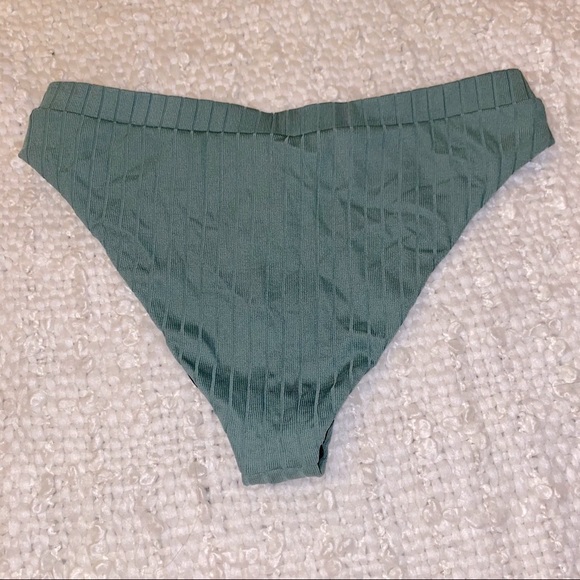 Reef Sage Green Ribbed High-Waisted Bikini Bottoms - Picture 2 of 3